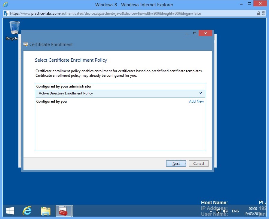Practice Labs screenshot.